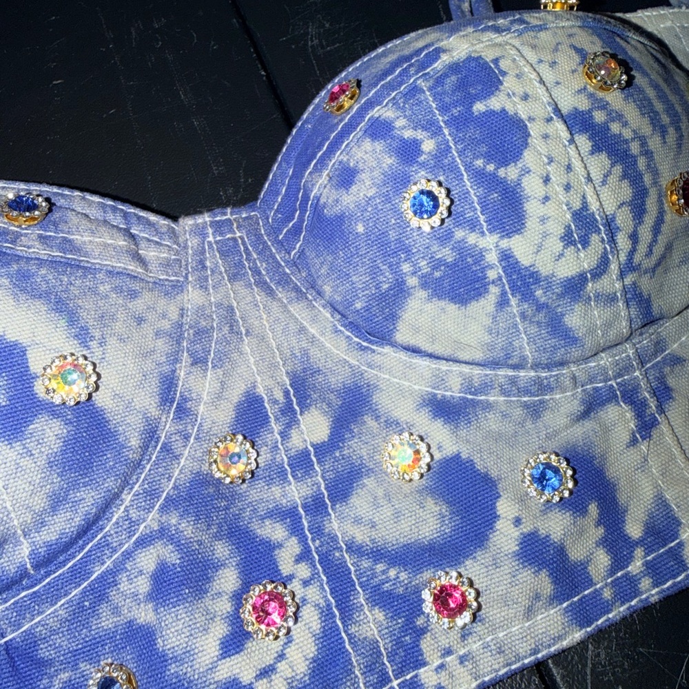 Embellished Blue Bralette